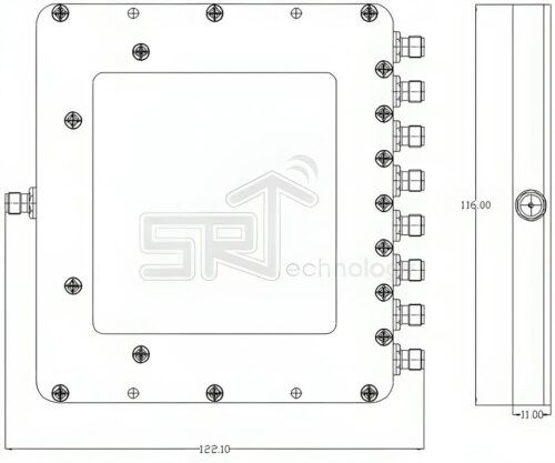 Делитель мощности D01-E3004-02(SMA 8Way 0,7-4,0GHz)